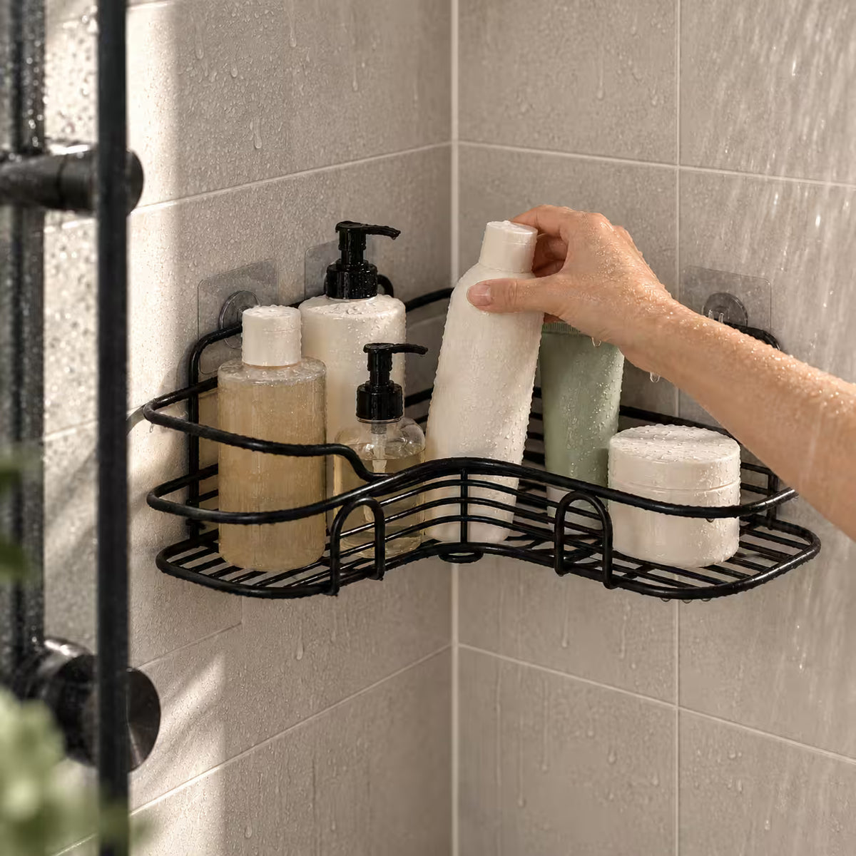 No Drill Corner Shower Shelff