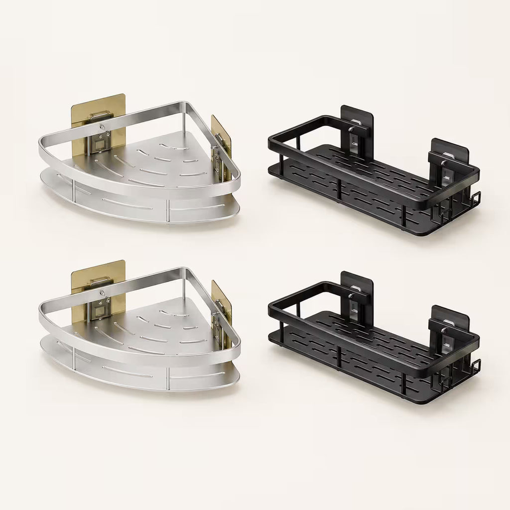 No Drill Corner Shower Shelf