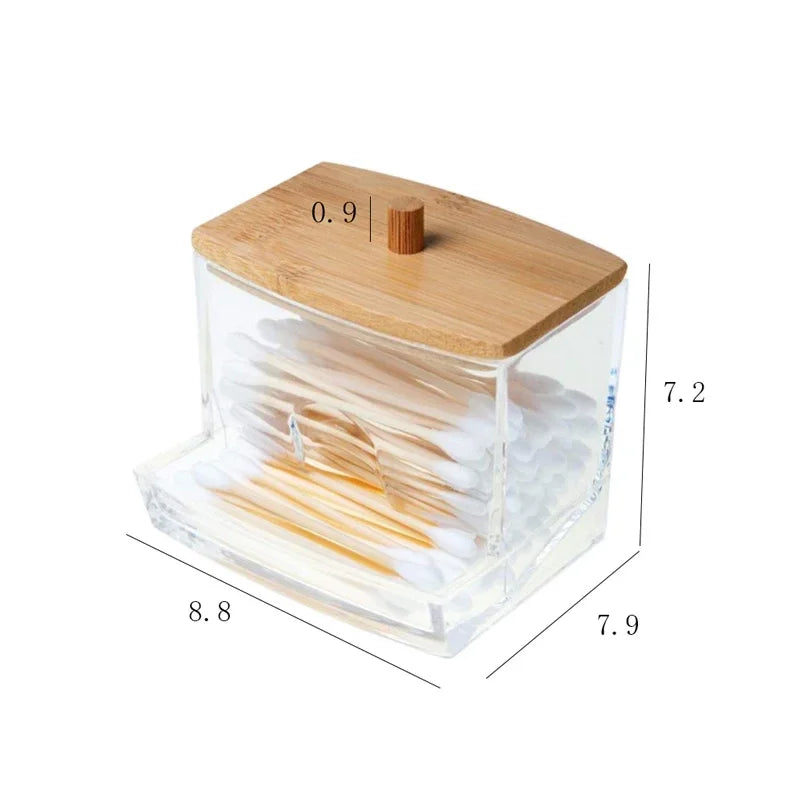 Bamboo Storage Clear Box
