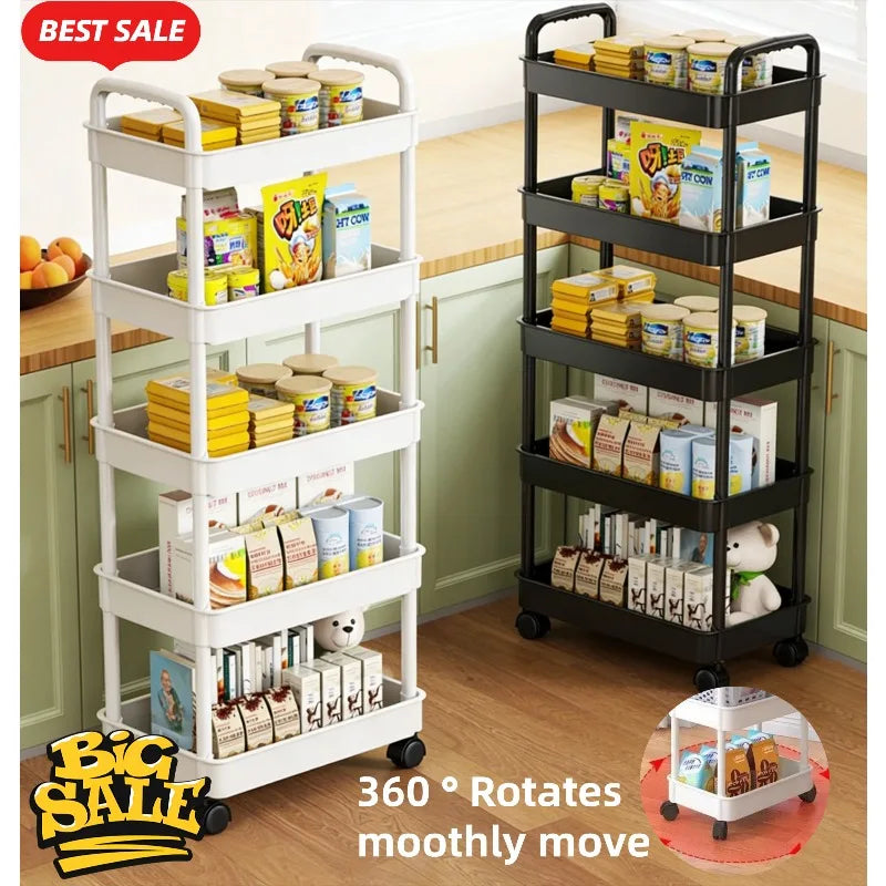 5 Tier Slim Storage Trolley