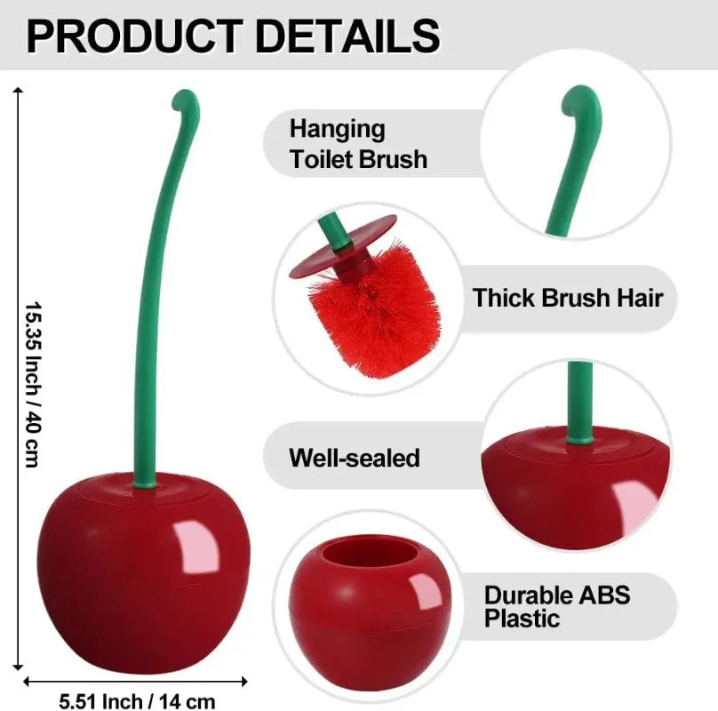 CherryBrush™ | Modern Cherry-Shaped Toilet Brush and Holder Set