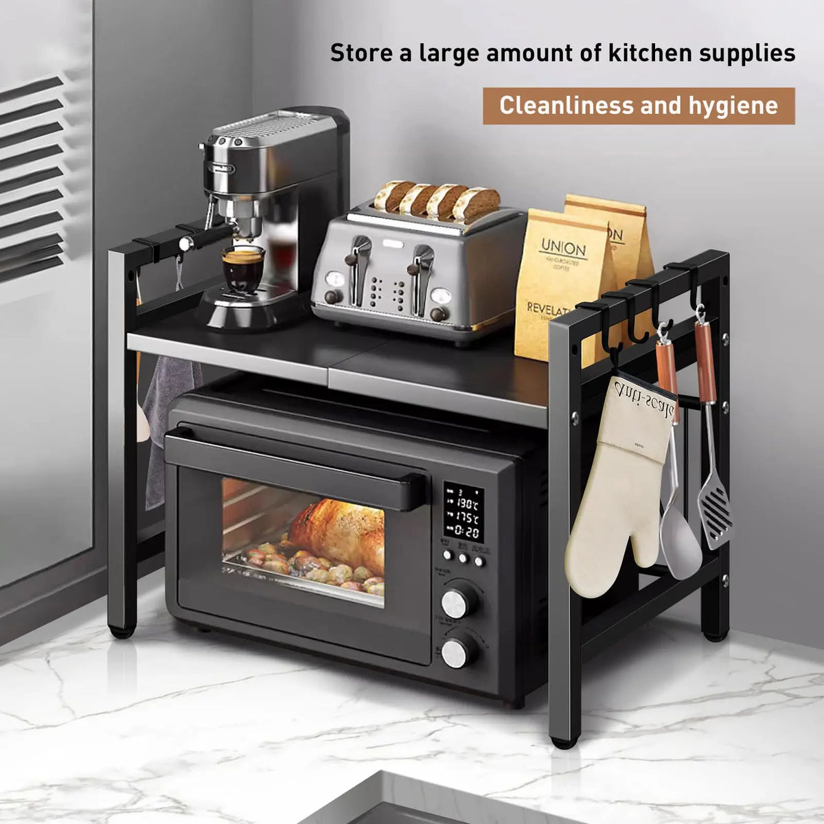 Expandable Microwave Storage Rack