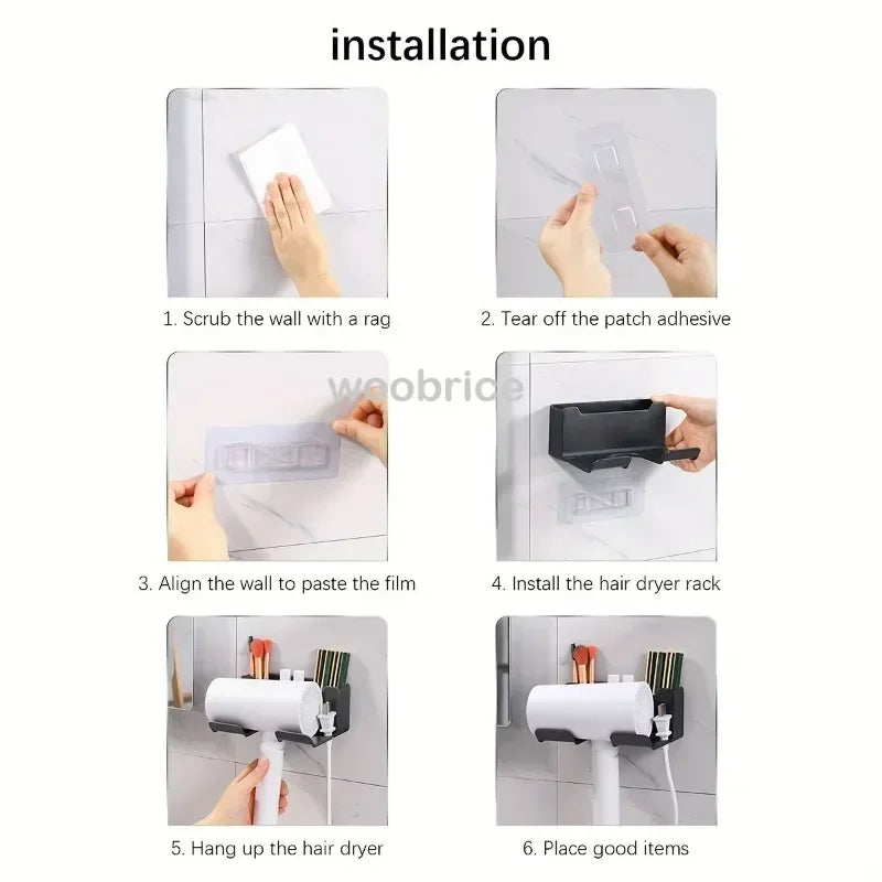 Wall Mounted Hair Dryer Holder