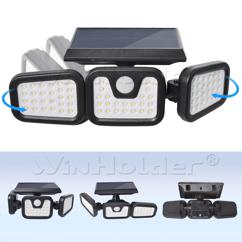🔆 900LM 3-Head Solar Light — Total Nighttime Security with Motion Sensor