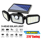 🔆 900LM 3-Head Solar Light — Total Nighttime Security with Motion Sensor