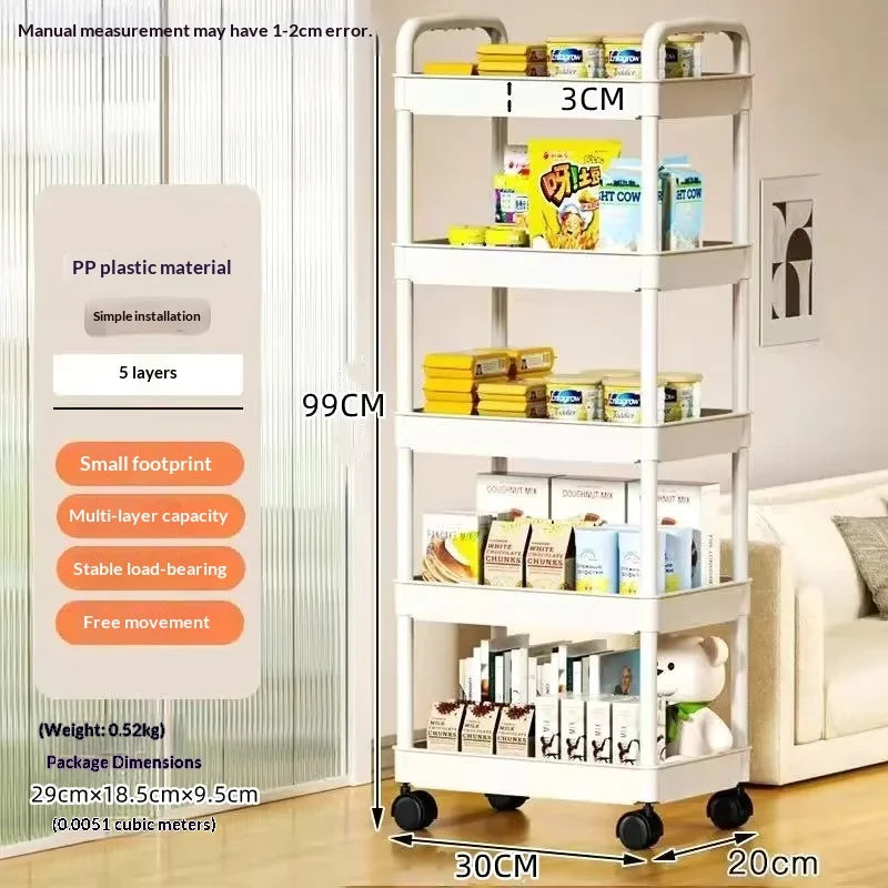 5 Tier Slim Storage Trolley