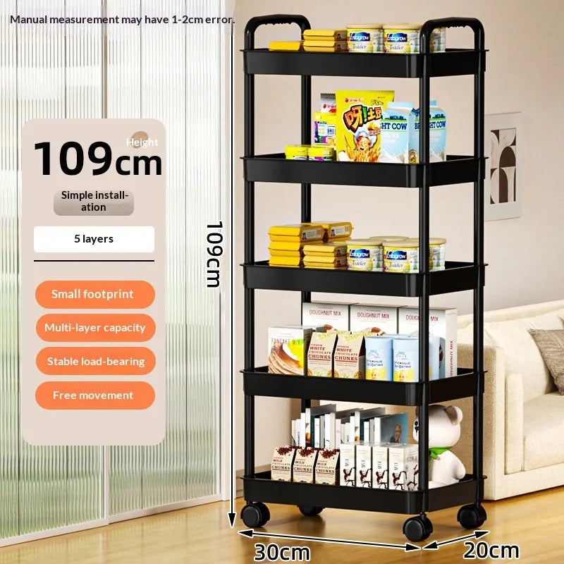 5 Tier Slim Storage Trolley