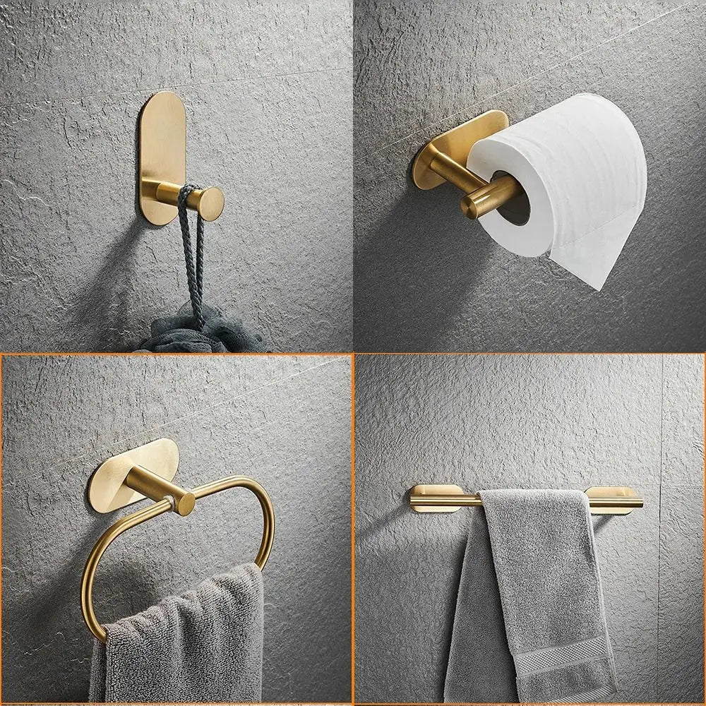 Self-Adhesive Gold Towel Rail