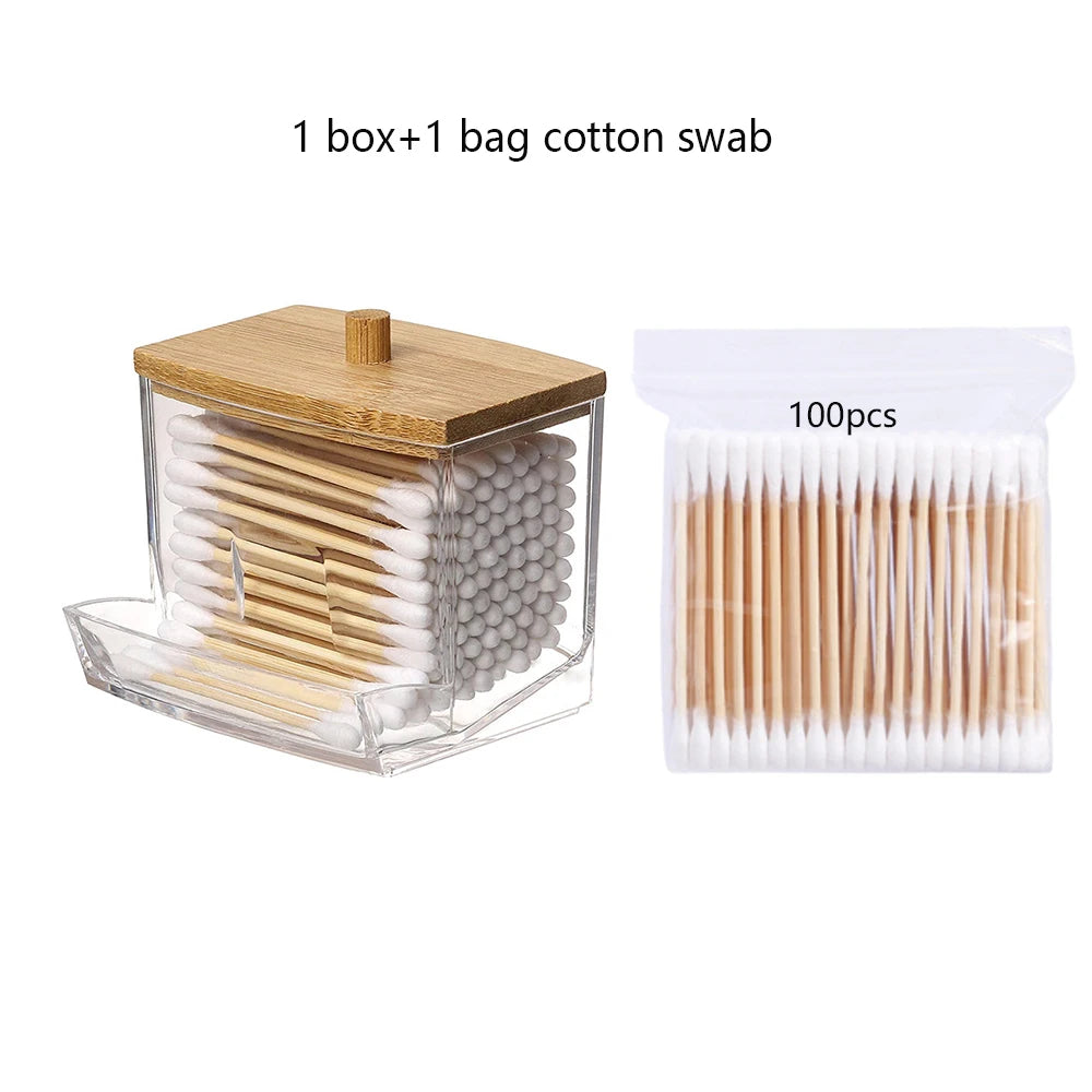 Bamboo Storage Clear Box