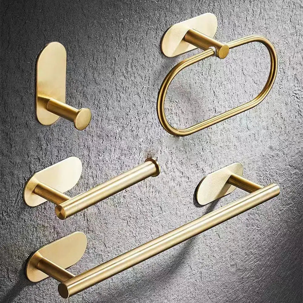Self-Adhesive Gold Towel Rail