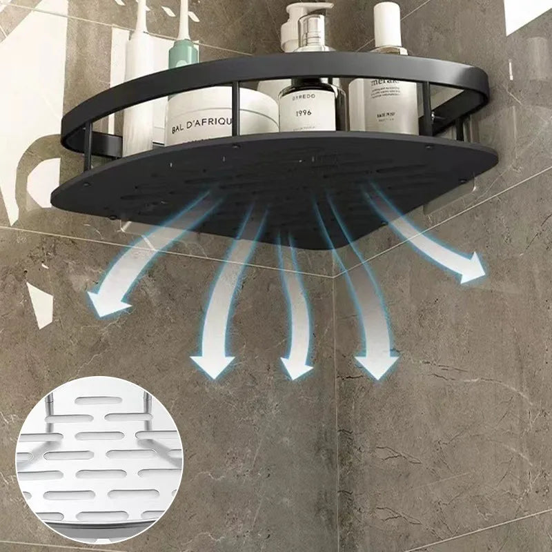 No Drill Corner Shower Shelf