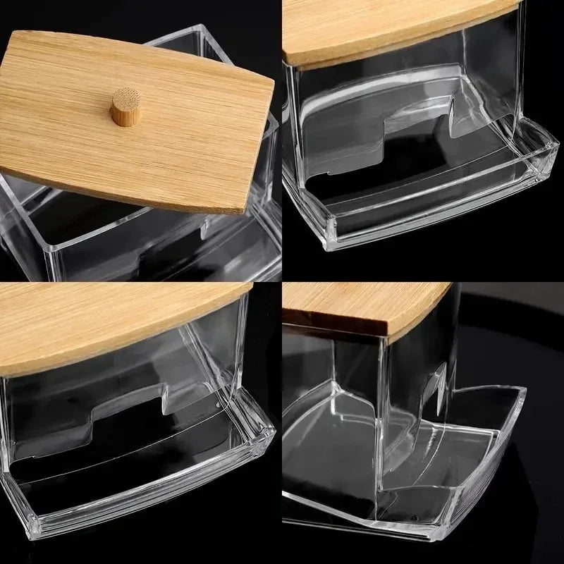 Bamboo Storage Clear Box