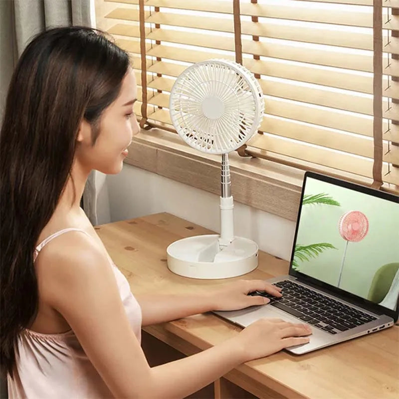 🌀 TratilFan 3 in 1 Portable Retractable Fan — Foldable, Rechargeable, and Adjustable up to 1.2m
