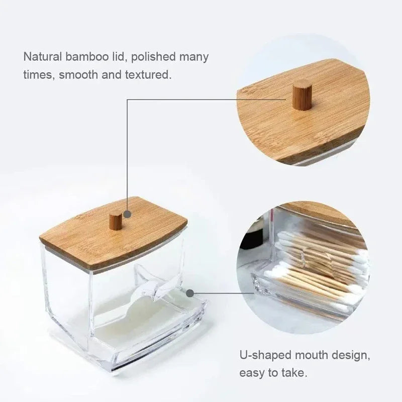 Bamboo Storage Clear Box
