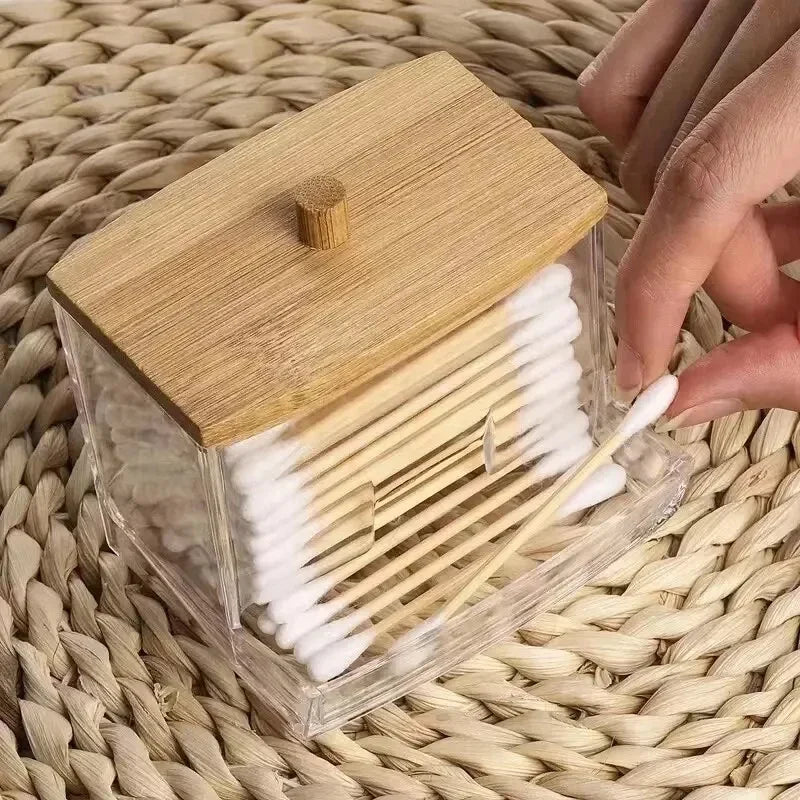 Bamboo Storage Clear Box